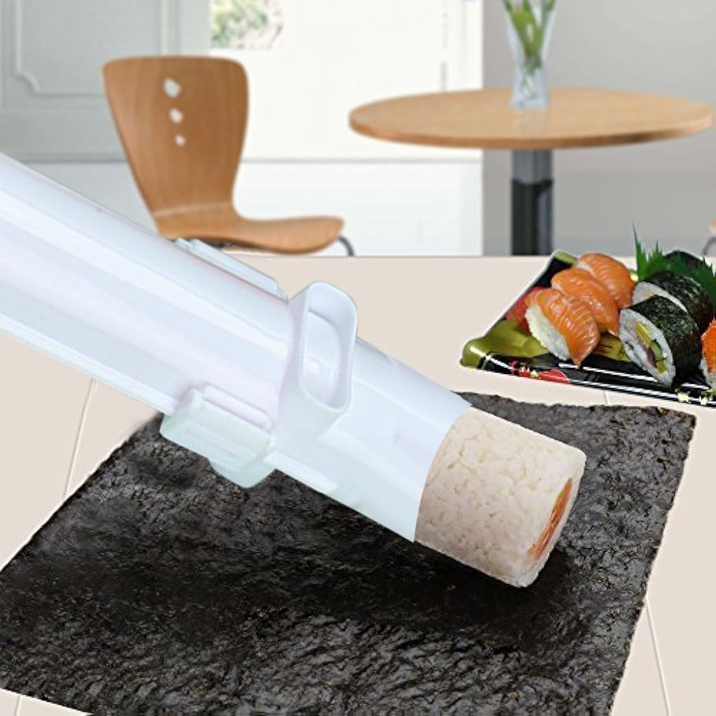 HASTHIP Sushi Making Kit for Beginners with 28cm Rice Roll Mold Press and Bamboo Mat | Food Grade Plastic