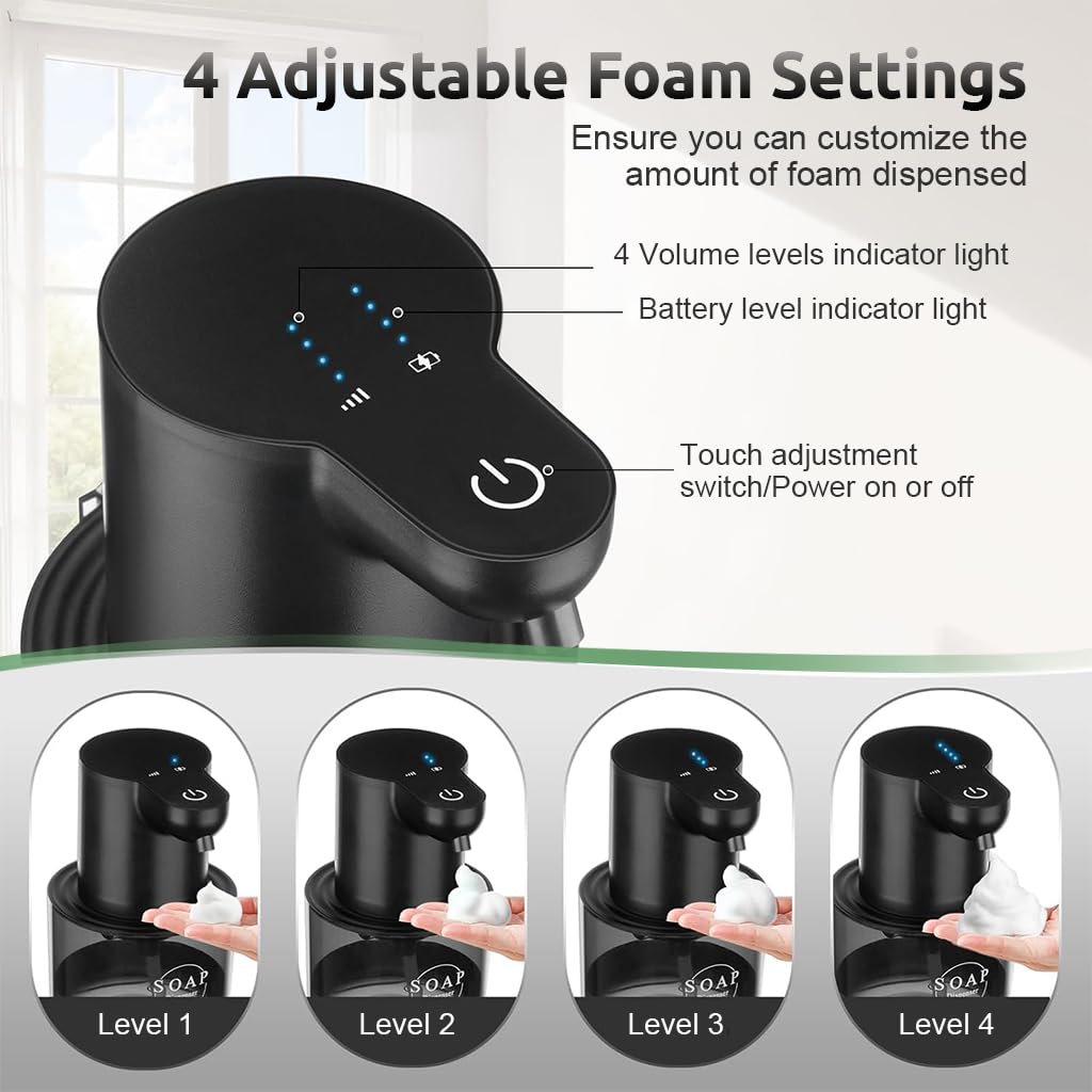 Supvox Automatic Soap Dispenser for Kitchen and Bathroom with 400ml Capacity & USB Recharge | IPX5 Waterproof Touchless Foam Hand Wash