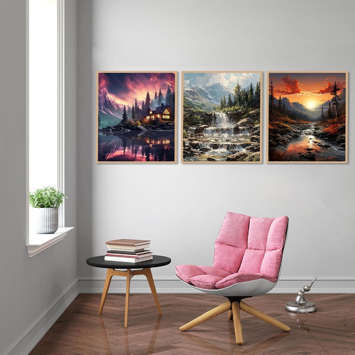 HASTHIP Diamond Art Painting Kit for Home Wall Decor featuring 4PCS 11.8 x 11.8 in Scenery | DIY Gift for Beginners