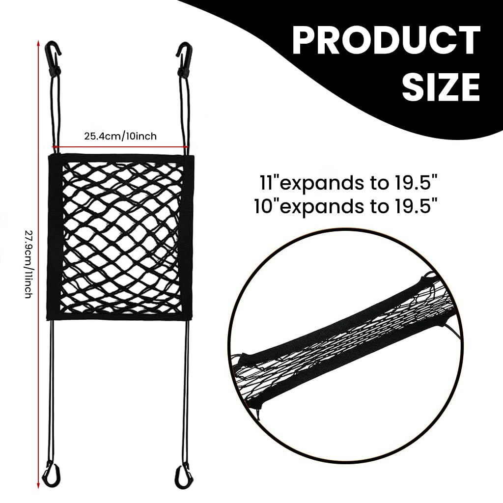 STHIRA Motorcycle Cargo Net for Bike Luggage 10x11 in with Quick Release Clasp and Double Layer Nylon Mesh