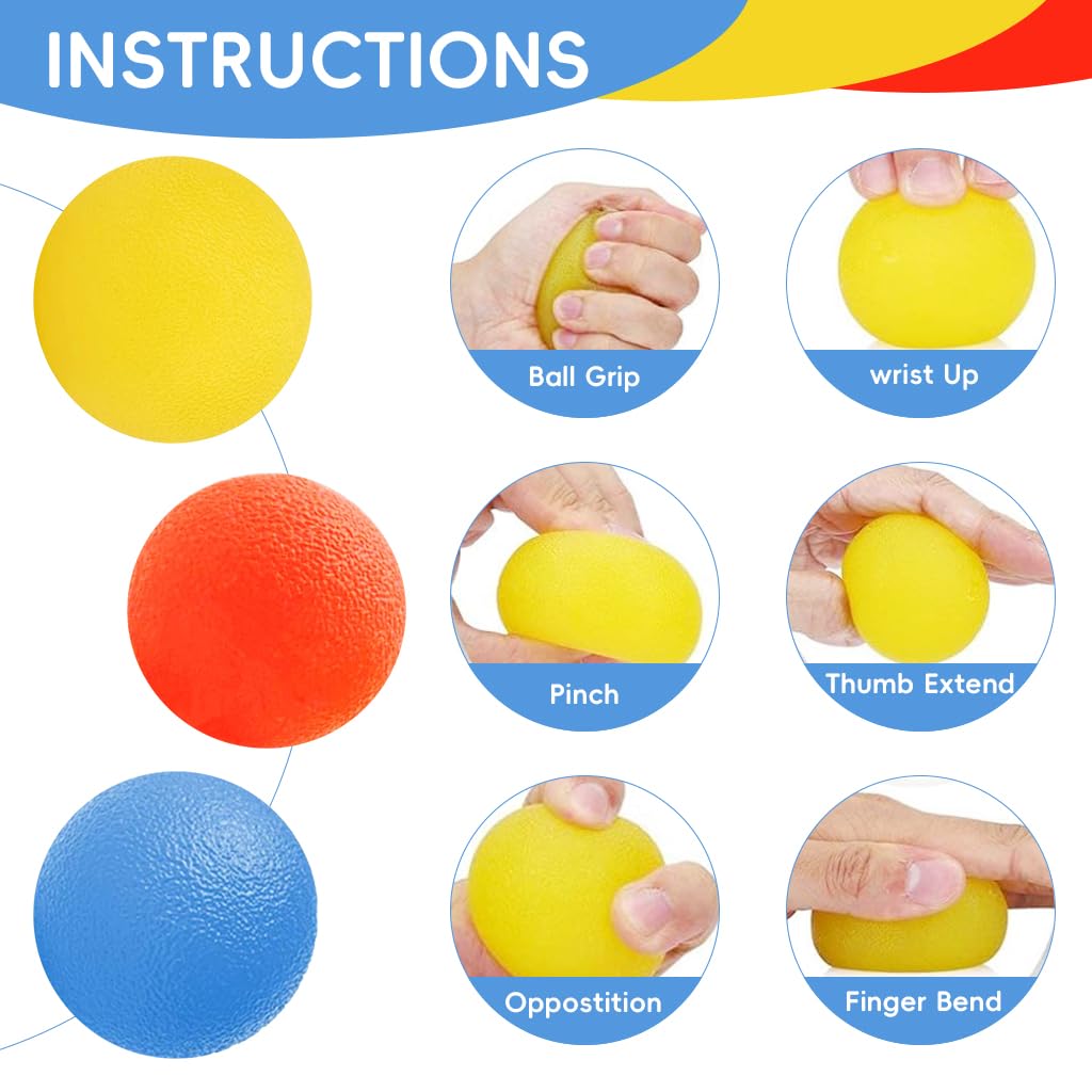 Proberos Squeeze Balls for Stress and Anxiety Relief featuring Textured Silicone 2 in Set | Pocket Grip Strength Training and Finger Exercise