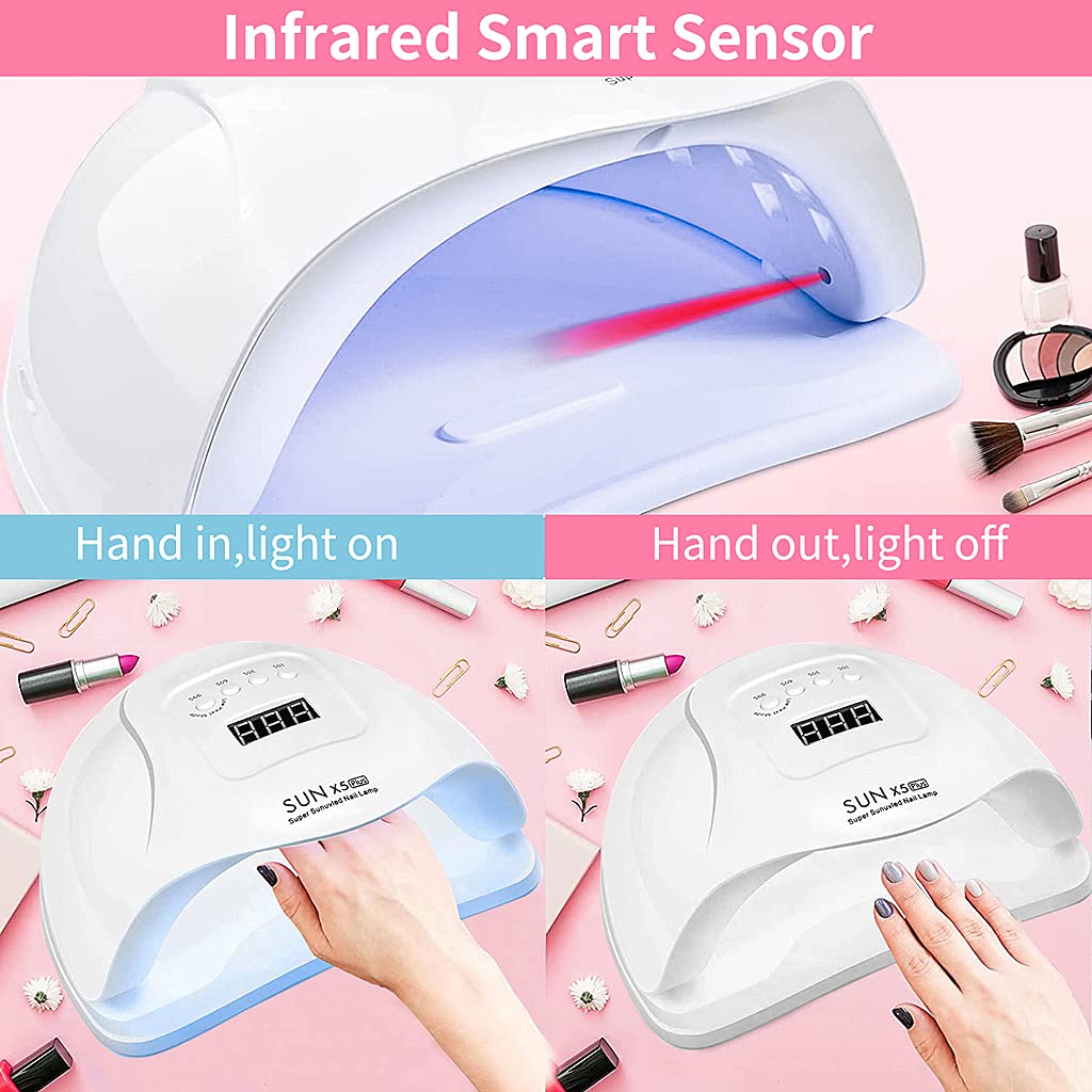 MAYCREATE UV Nail Lamp for Manicure with 150W Power and 36 LED Dual Light Source | Automatic Sensor Timer Dryer