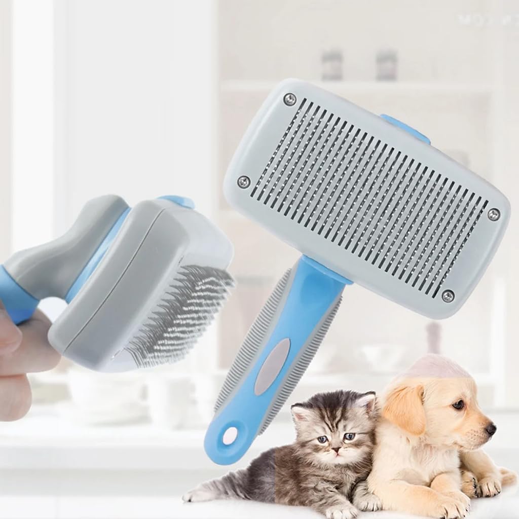 ZIBUYU Dog Slicker Brush for Detangling and Deshedding with Stainless Steel Pins | Gentle Grooming for Dogs and Cats