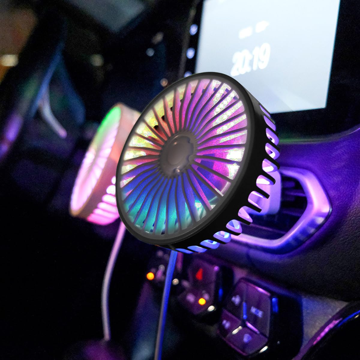 HASTHIP USB Car Fan for Air Vent with 3.39 in 5 Blade Clip On Design and ABS Build | 3 Speeds