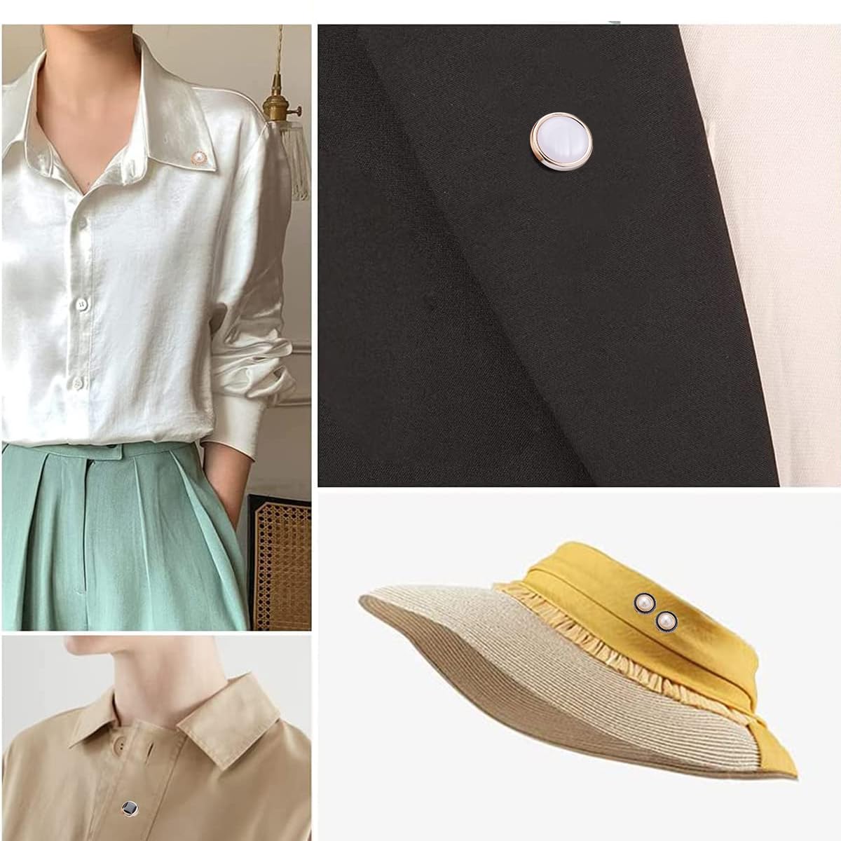 SANNIDHI Shirt Buttons for Clothes and Coats featuring 30pcs 18mm Faux Pearl Designs | Sew in Craft Buttons