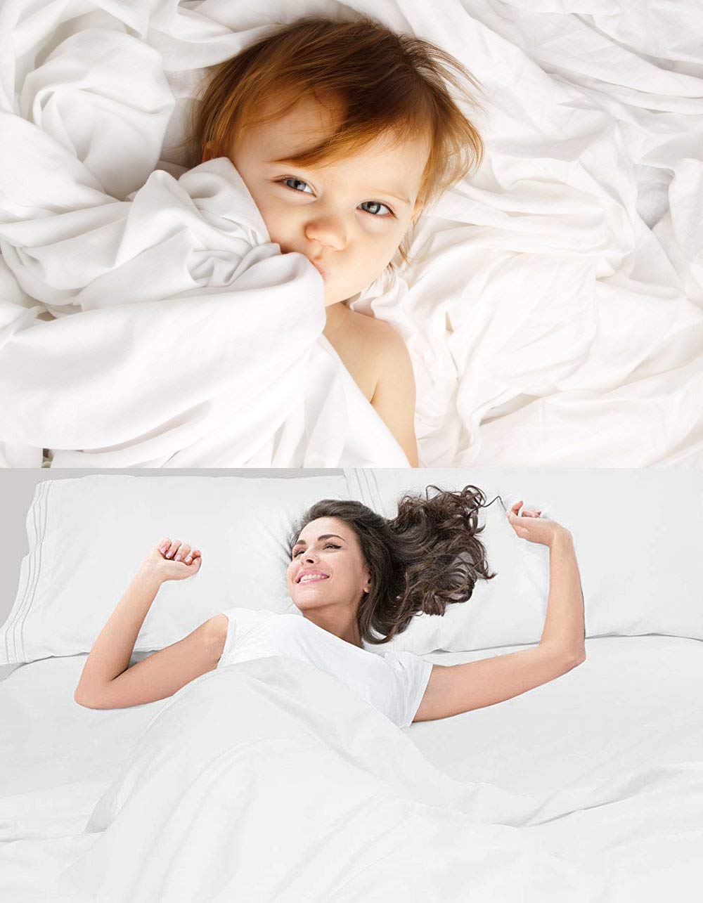 HASTHIP Bed Sheet Set for Queen with 102x90 in Flat Sheet and 21x32 in Pillowcases | Gray Grid Microfiber