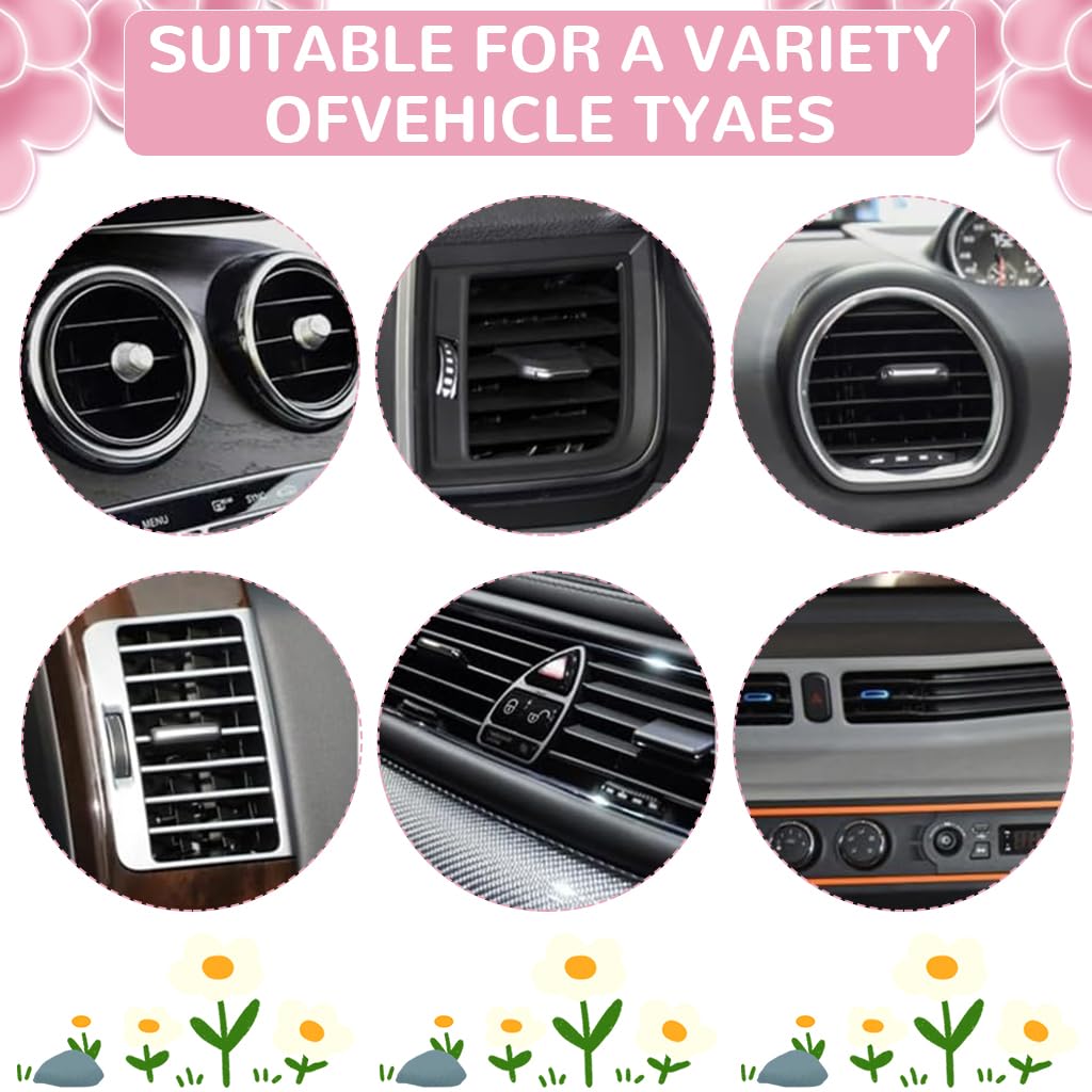 STHIRA Car Air Freshener for Vent with Rotating Fan and 2 Scent Tablets | Cute Pink Piglet Decor
