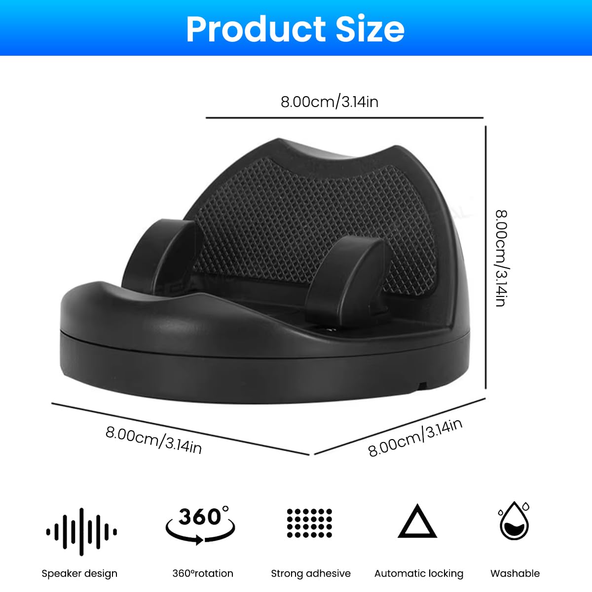 Zibuyu Car Mobile Holder for Dashboard with 360° Rotation and Glow Contact Display | Universal Fit