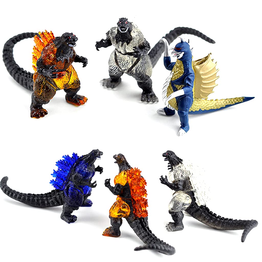 PATPAT  GodZilla Toys 10PCS Desktop King of Monster Model Collection God-Zilla Action Figures Soft Touch Vinyl PVC Dinosaur Toys Monster Toy for Kids Gifts for Kids (5-7cm)