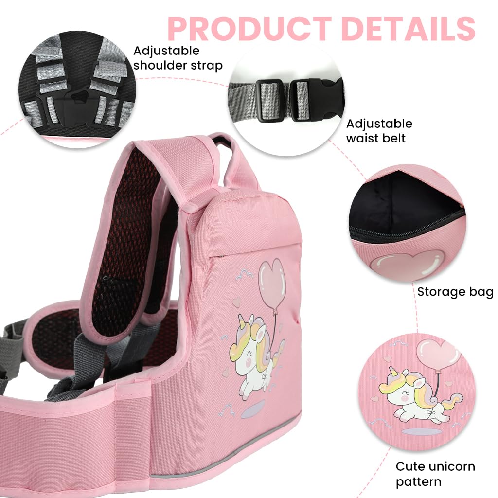 Zibuyu Kids Safety Belt for Motorcycles with Quick-Release Buckle and Breathable Mesh | Adjustable Fit for Ages 3–10