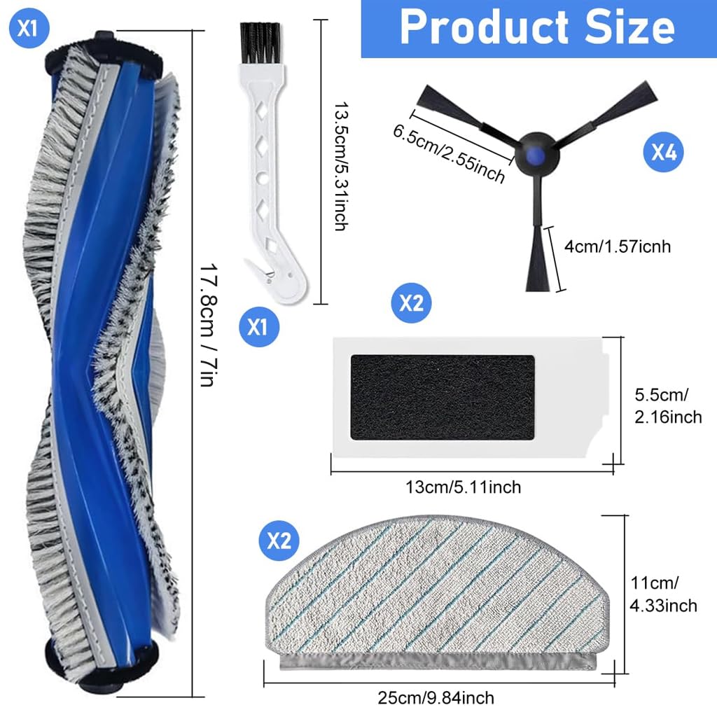 Verilux Vacuum Cleaner Accessories for Ecovacs N20 Pro N20 with 10 Piece Kit | Easy Installation