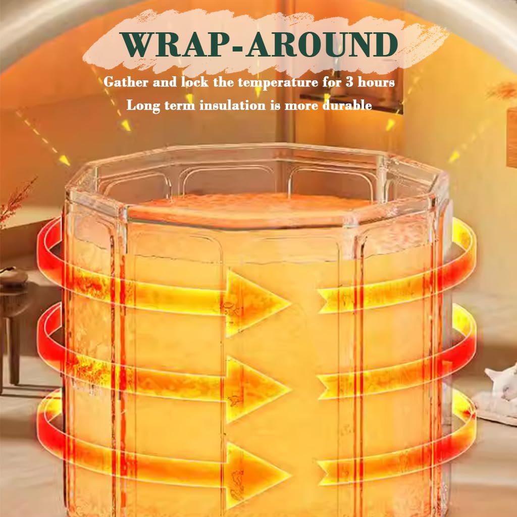 HASTHIP Portable Bathtub for Adults with 27 in Depth and Foldable Multi Panel Design | PVC Ice Bath for Home Spa