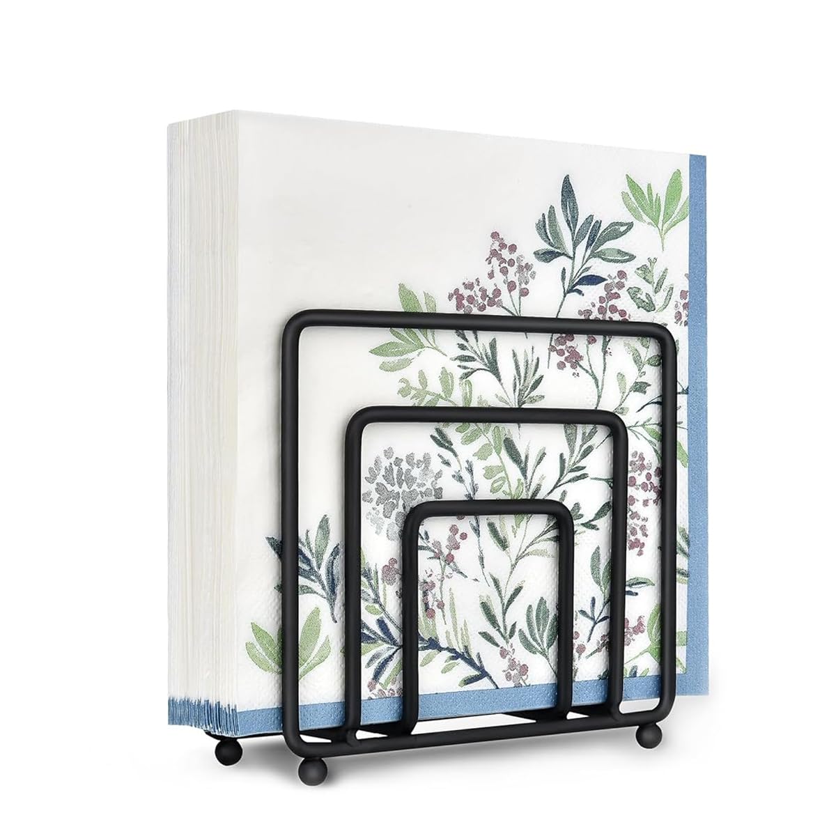 Supvox Napkin Holder for Dining Table with 13.7x5.5x12.8 cm Vertical Design | Black Iron