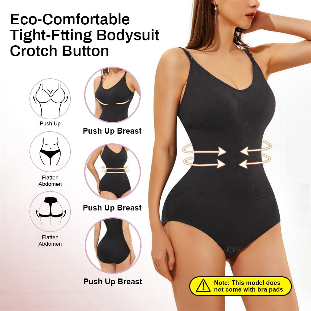 PALAY® Waist Trainer Seamless Sleeveless for Women Butt Lifter Panties Tummy Control Shapewear Bodysuit adjustable Spaghetti Strap Body Suits Shaper, XL