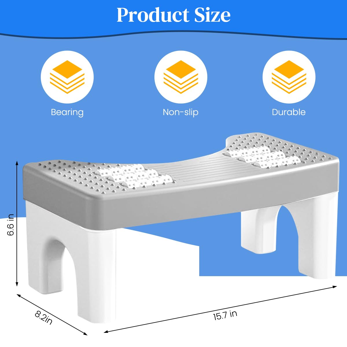HASTHIP Foot Massage Squatty Potty for Adults featuring 6 Rollers and 40x21x17cm Design | Anti Slip Stool