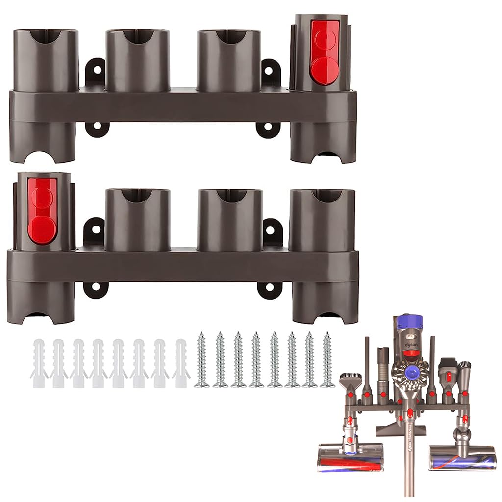 HASTHIP Wall Mounted Holder Organizer for Dyson V7–V15 with 10 Storage Adapters | ABS Accessory Mount Set