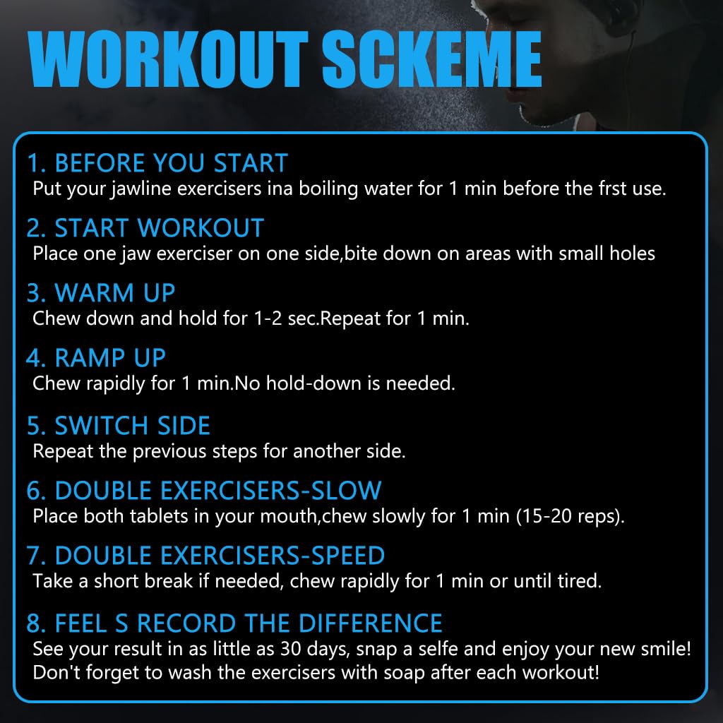 Proberos Jaw Exerciser 6pcs for Men and Women with 40 50 60lbs Resistance Silicone | Includes Storage Case