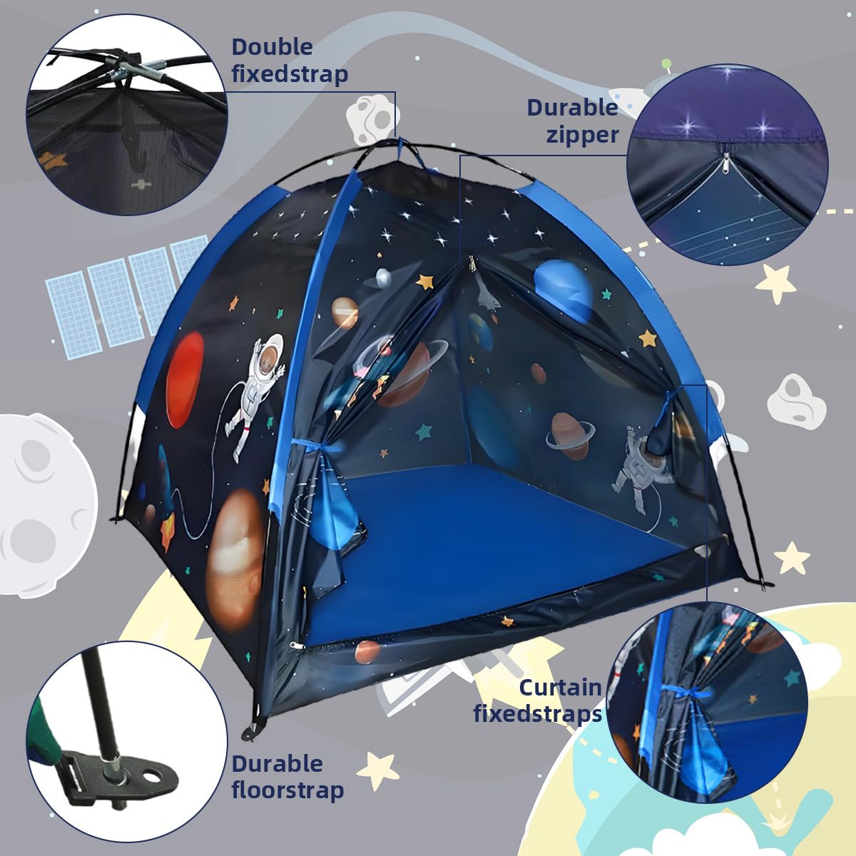 PATPAT Foldable Indoor Play Tent House for Kids featuring Mesh Roof & Curtain Door 120x120x100cm