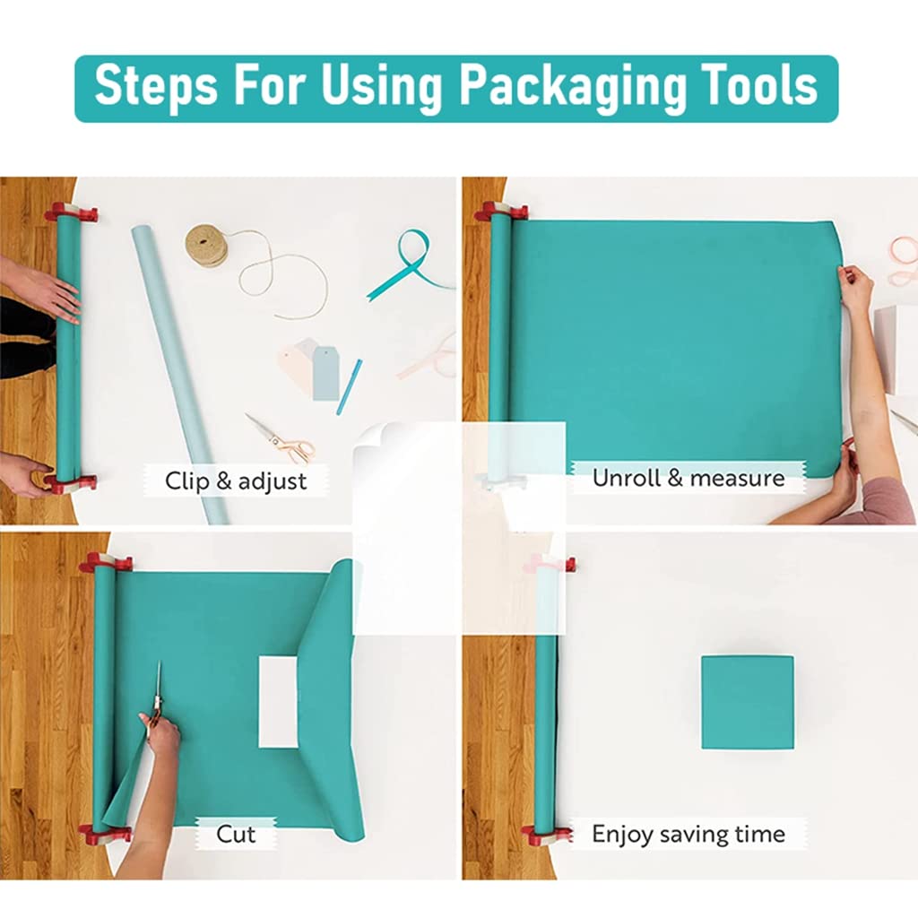 Serplex Tape Dispenser for Gift Wrapping with Dual Clamp Design and ABS Build | 2 Pcs Red