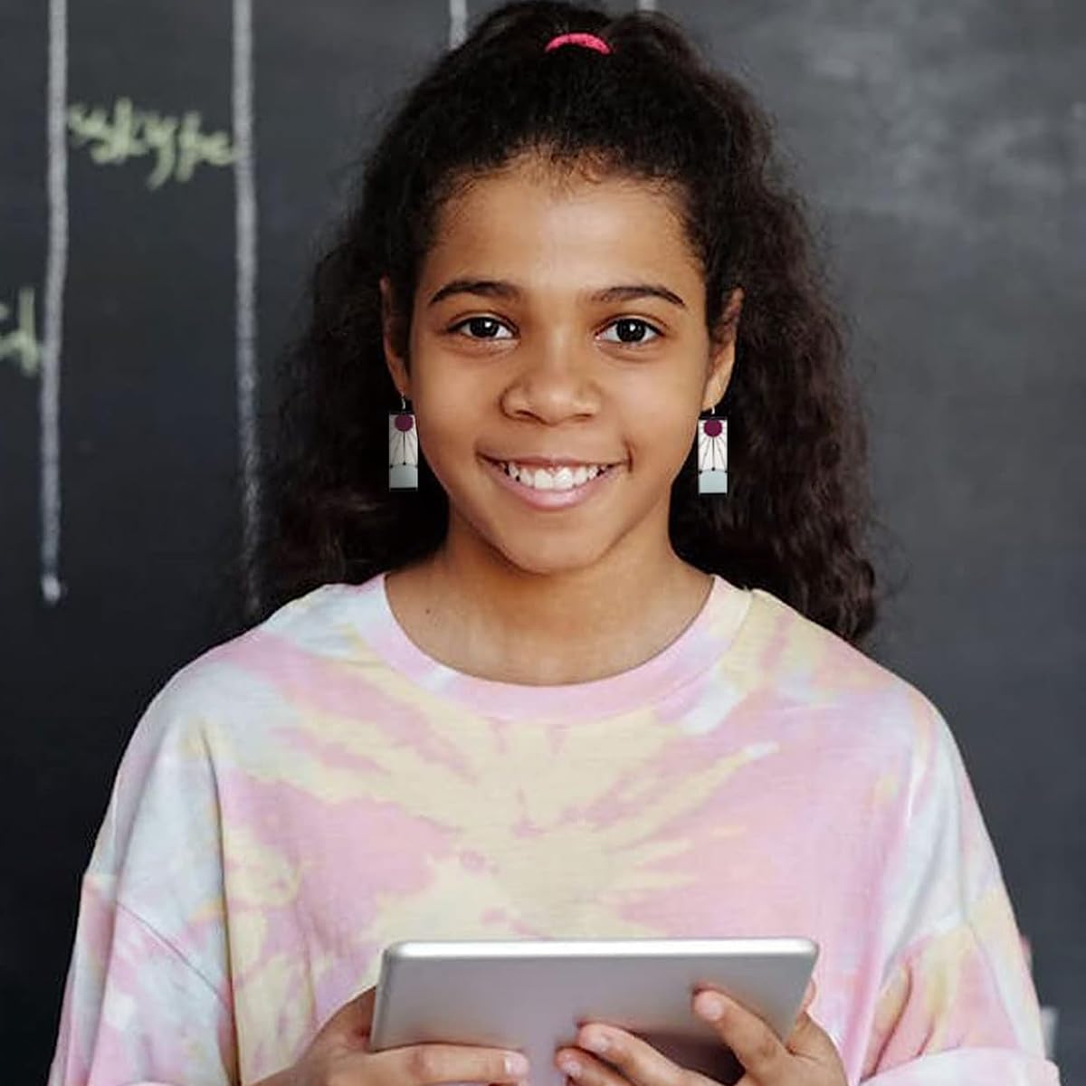 SANNIDHI Earrings for Women featuring 2.5×7 cm Rectangular Drop Design in Acrylic | Anime Cosplay Accessory for Demon Slayer Fans