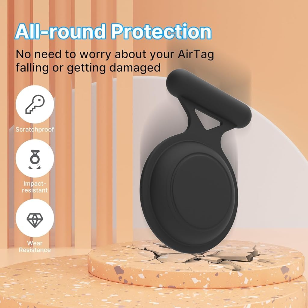ZORBES AirTag Holder for Kids and Pets with Detachable Pin Brooch Waterproof Silicone Case | 2Pcs Protective GPS Tracker Cover