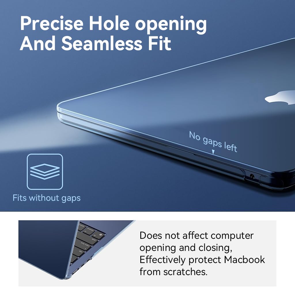 ZORBES MacBook Air 13 Case for A2681 A3113 A3240 with Snap-on Design and Matte Clear Blue Finish