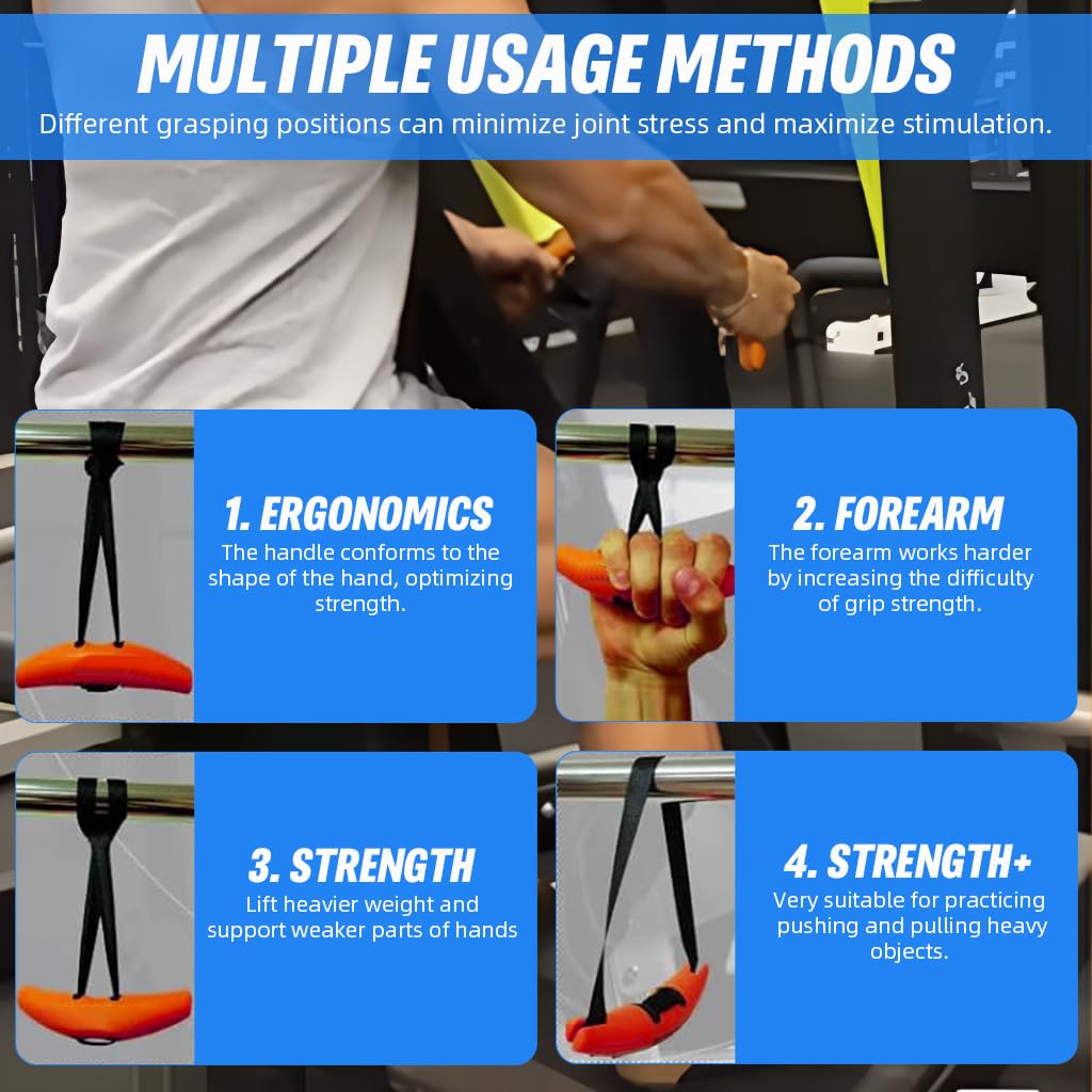 Proberos Gym Hand Grips for Pull Ups and Rows with Bullhorn Design & Nylon Straps | 2PCS Set