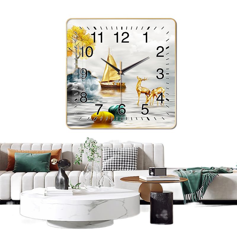 HASTHIP® Quartz Wall Clocks Non-Ticking Silent Battery Operated Modern Wall Clocks Decorative for Home(12inch)