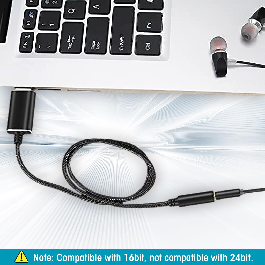 Zeitel USB Sound Card for Laptop and PS4 with 16 bit DSP Processor and Aluminum Shell