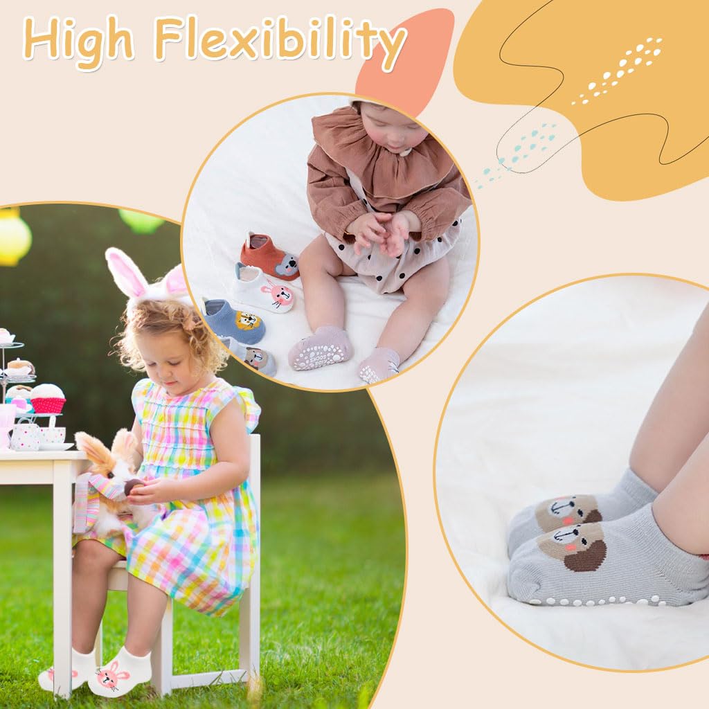 Zibuyu Baby Socks with Anti Skid Soles for Newborn to 3 Years featuring Soft Cotton & Cute Animal Patterns