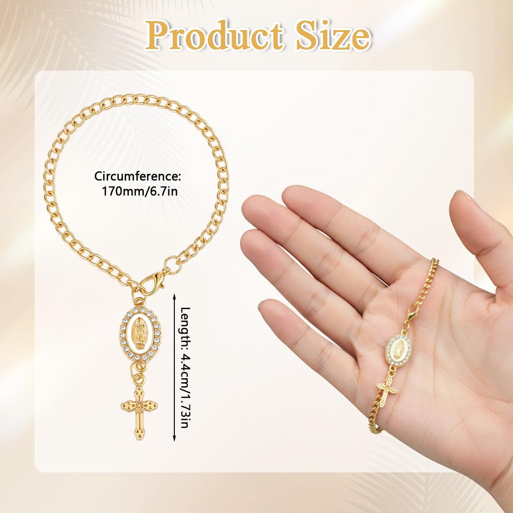STHIRA Prayer Cross Pendant for Steering Wheel with Golden Alloy Chain and Rhinestones | Elegant Car Ornament Gift