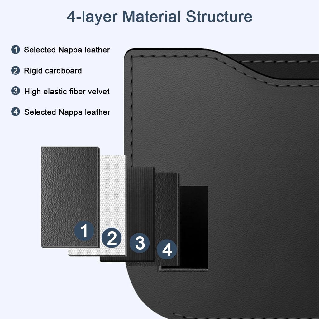 STHIRA Car Seat Storage Pocket for Dashboard with Dual Adhesive Strips 24x10cm PU Leather | Space-Saving Organizer for Phone Keys and Cards