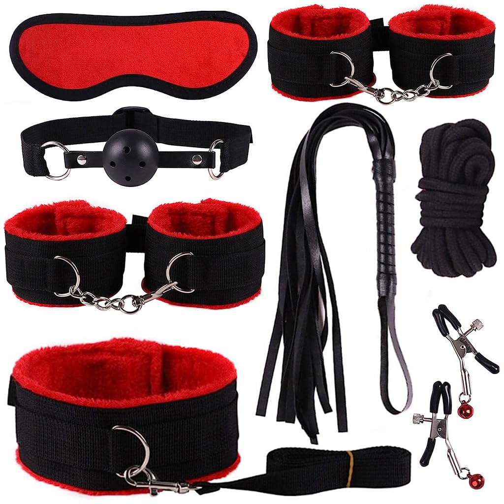 Zibuyu Wrist Accessories Kit with Ankle Ties and Eye Masks for Night Games | 9pcs Set