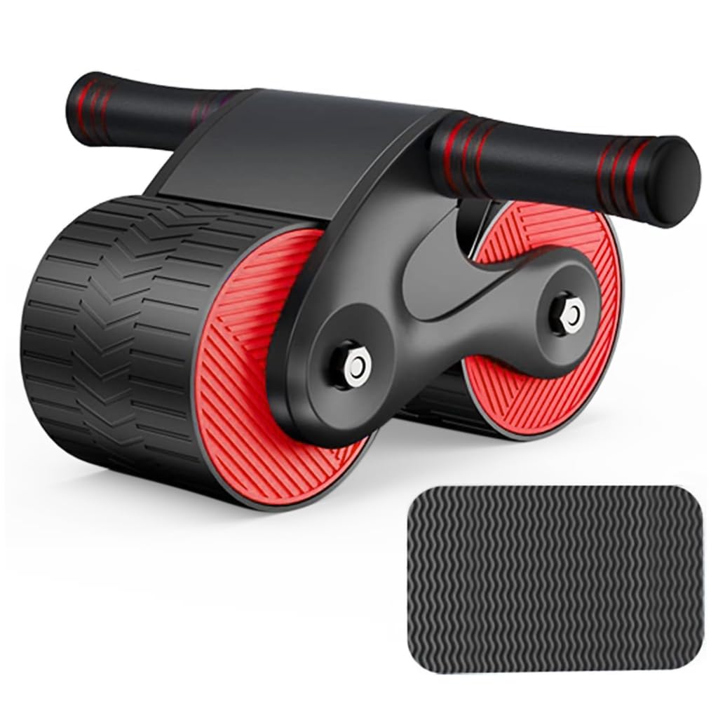Proberos Ab Roller for Home Workout with 10.5cm Dual Wheel Springback | Red Fitness Trainer