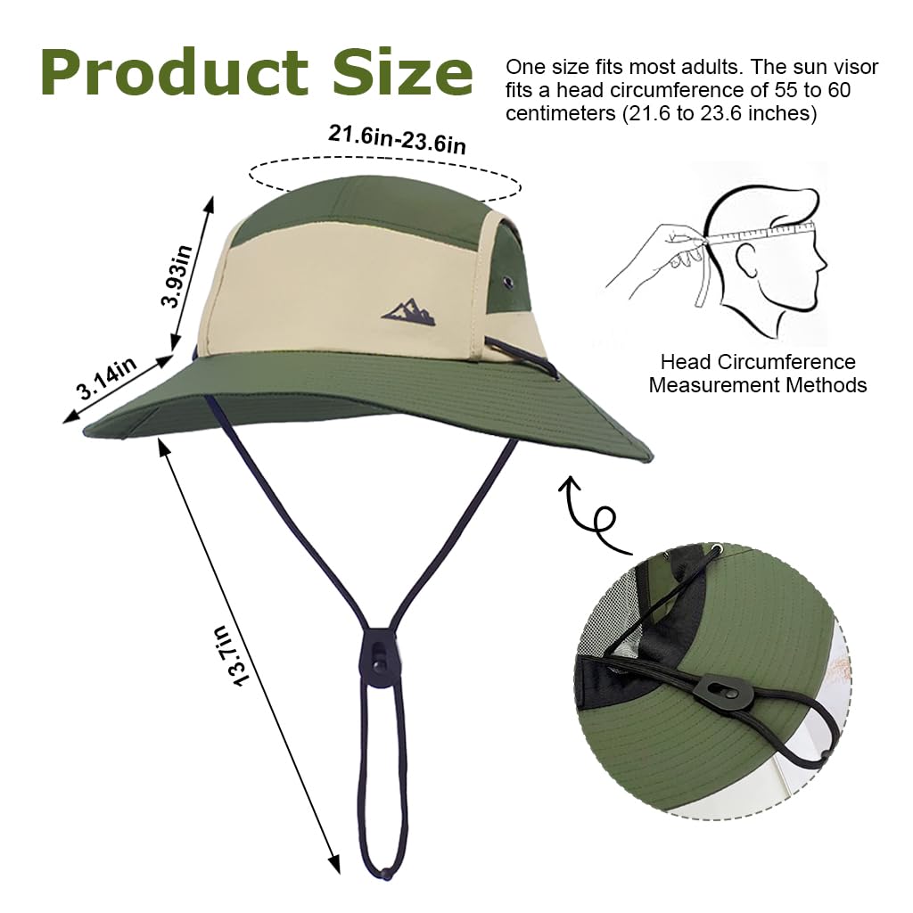 GUSTAVE Sun Hat for Hiking and Gardening with 11 in Neck Flap and Mesh Face Cover | Breathable Cotton UV Protection