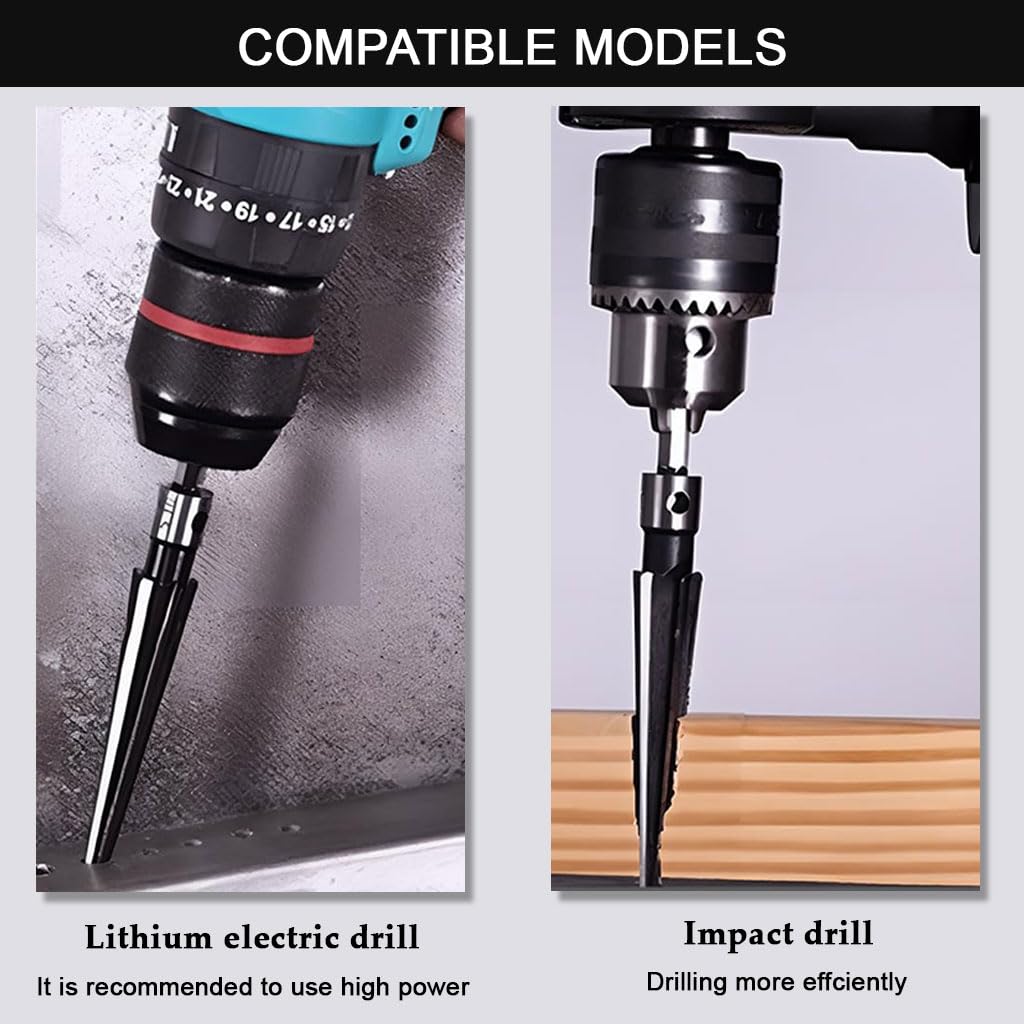 Serplex Hand Reamer Set for Wood Metal and Plastic with Detachable T Handle | 2Pcs 3–13mm Carbide Alloy