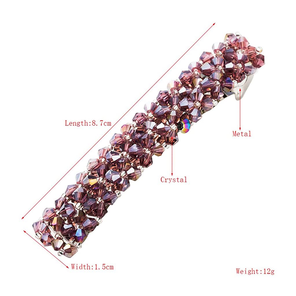 ZIBUYU Hair Pins for Women with Alloy Spring Clip 8.5 cm | Rhinestone 6PCS Elegant Set