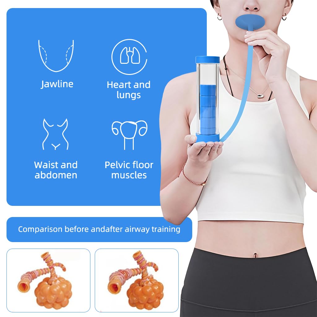 Proberos Lung Trainer for Breathing Exercise with 5 Adjustable Weights and Acrylic Tube Design
