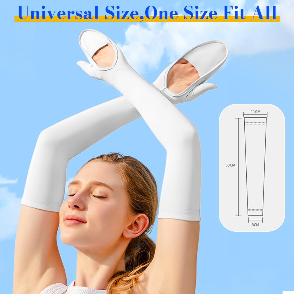 Venzina UV Sun Protection Arm Sleeves for Outdoor Sports with Anti Slip Band and Cooling Ice Silk Fabric | UPF 50+ for Women and Girls