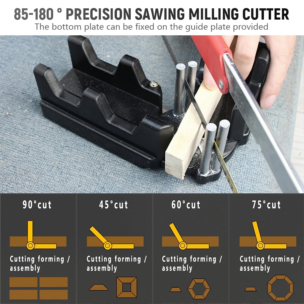 Serplex 2 in 1 Mitre Measuring and Cutting Tool for 90° Corners with Steel Pins and ABS Guide | Ideal for Baseboard and Molding Work