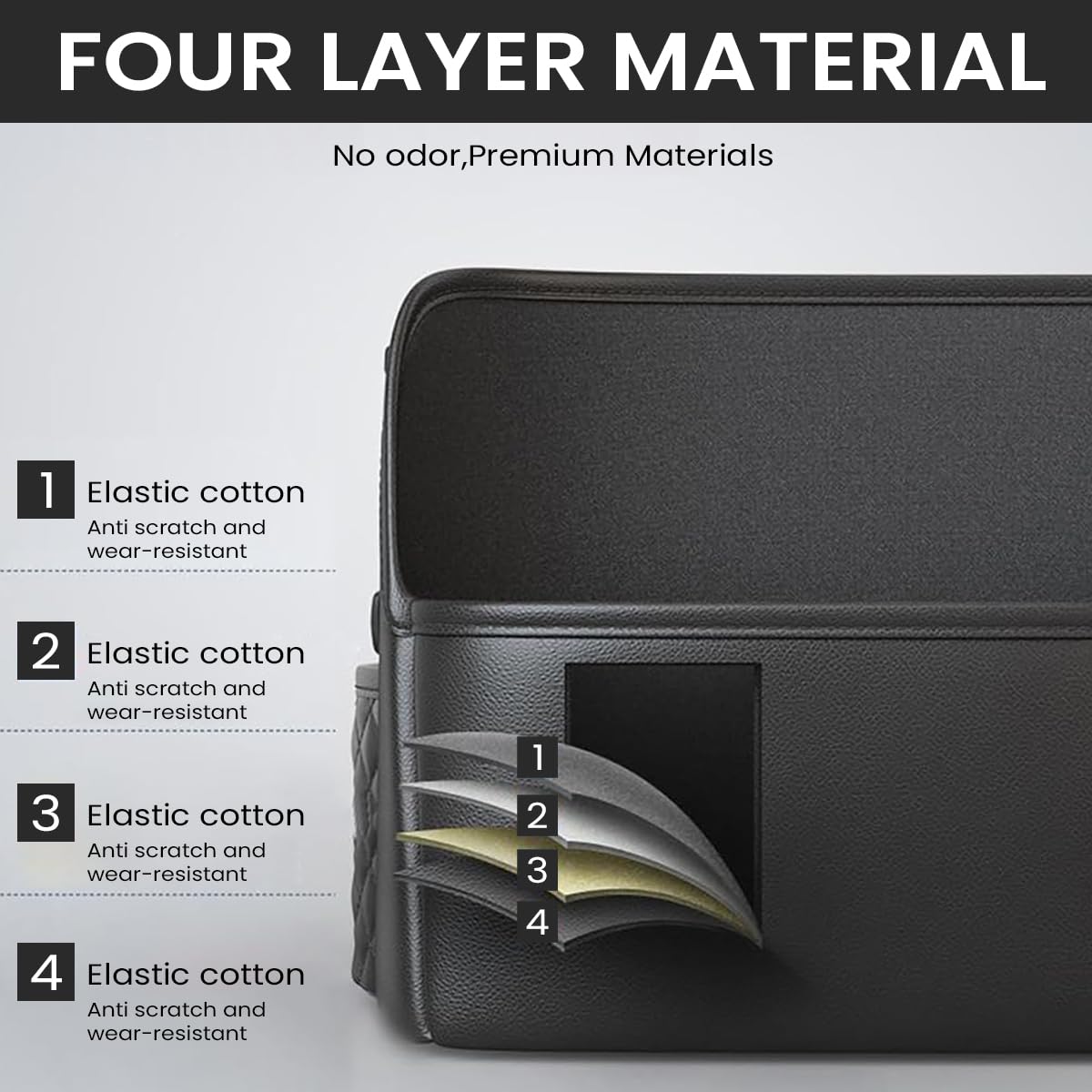 STHIRA Car Organizer for Center Console with Tissue Box and Cup Holder | 2PCS Seat Back Storage