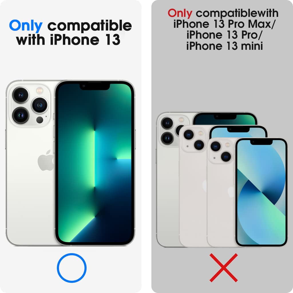 ZORBES Phone Case for iPhone 13 with Slide Camera Cover and Built-In Kickstand | TPU Shockproof Protection