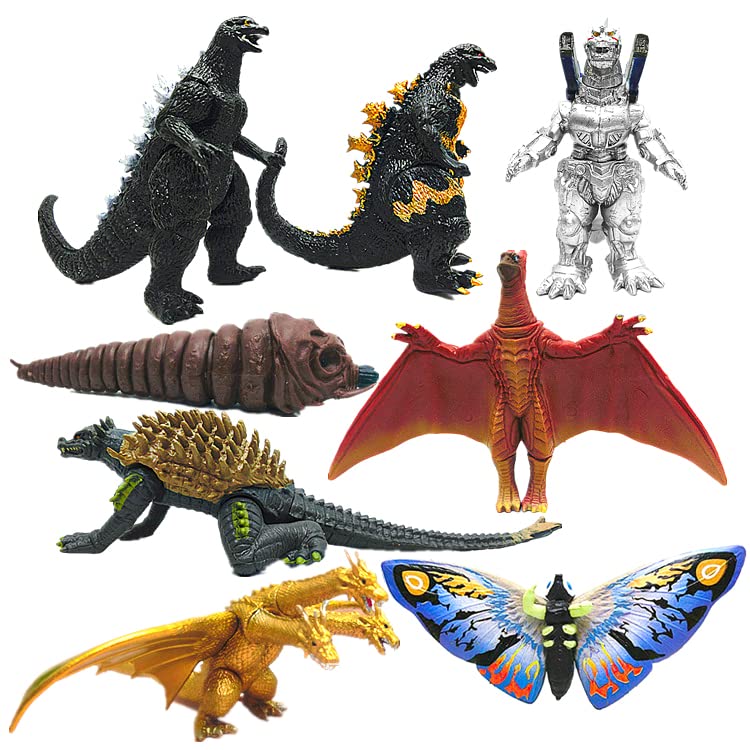 PATPAT® 8pcs PVC God Zilla Desktop Model Collection Dinosaur Model Action Figures God-Zilla Action Figures Soft Touch Vinyl PVC Toy for Kids Gifts for Kids (3-8 cm)