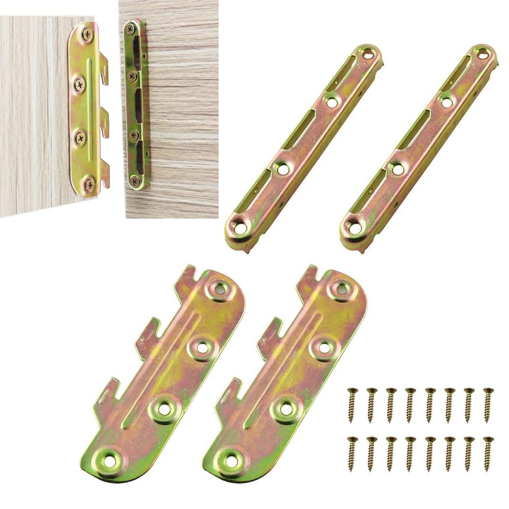 Serplex Bed Rail Brackets for Wooden and Metal Frames with Screw-Fixed Design 5 in Set