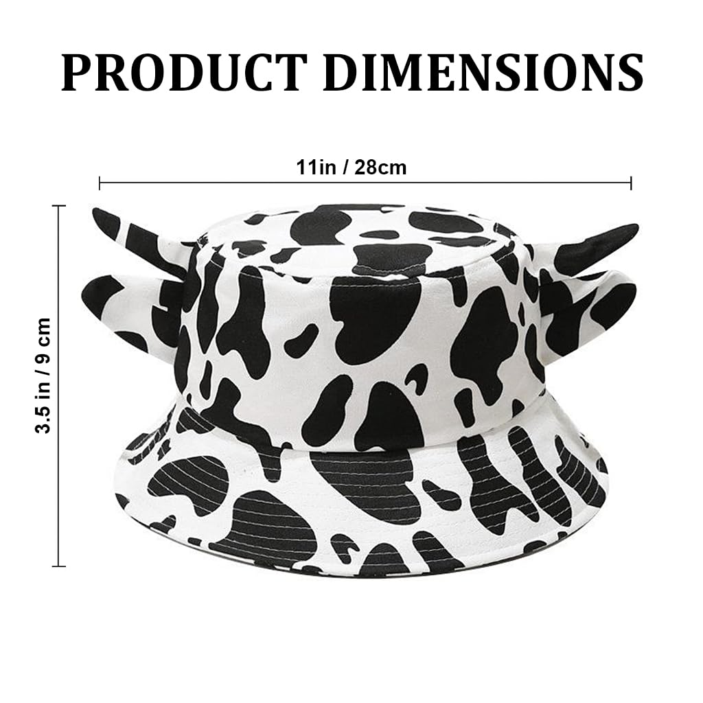 PALAY® Women Sun Hat Bucket Hat Cute Cow Print Beach Hat Summer Hat for Women Adjustable Sun Hat for Women Girls Hat