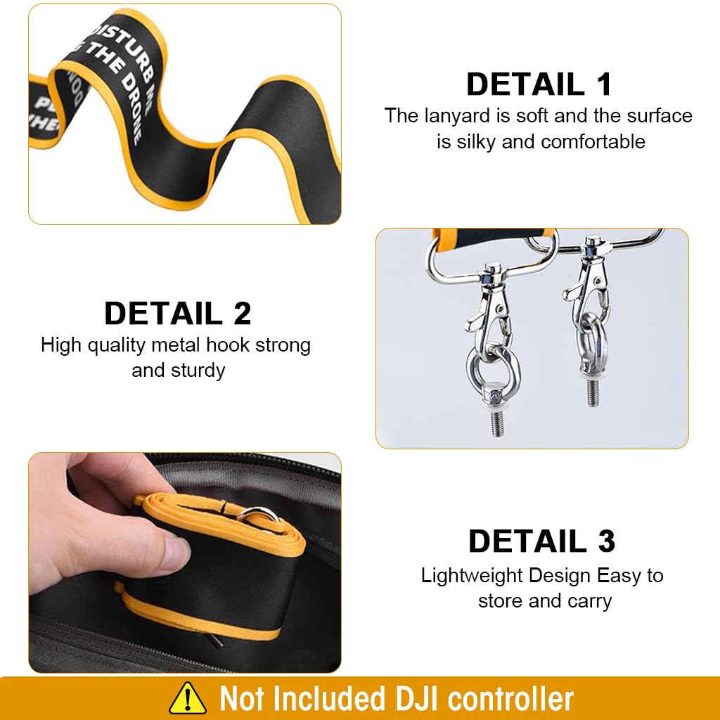 ZORBES Neck Strap for Controller for DJI Mini 3 Pro Air 2S Mavic 3 22.8 in | Detachable with Attachment Rings