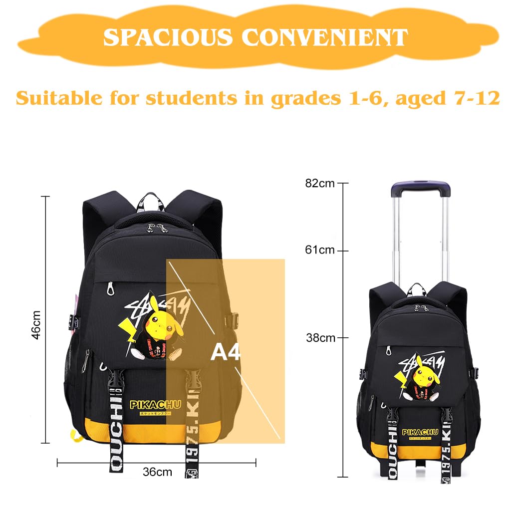 PALAY® School Standard Backpack For Boys Girls Travel Standard Backpack On Wheel Girl School Bag On Wheel Detachable Wheel Stand Design Gift New School Bag For Girls Boys