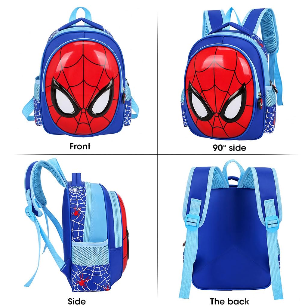 FANCYKU School Backpack for Kids with Large Capacity and Burden Relief | Blue Bag for Boys 2–4 Years
