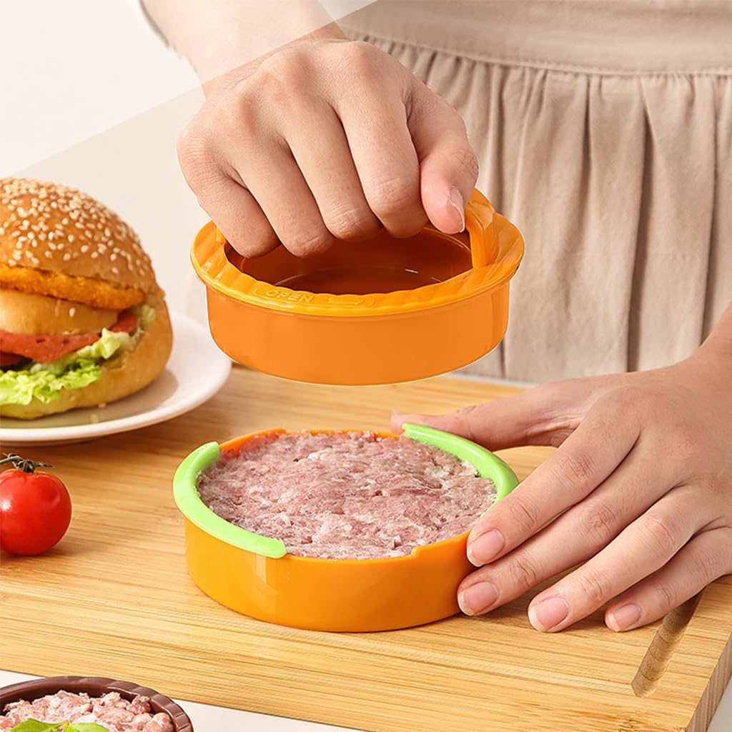 Supvox Hamburger Patty Maker for Homemade Burgers with 3.5 in Grooved Mold | Food‑Grade PP Detachable Design