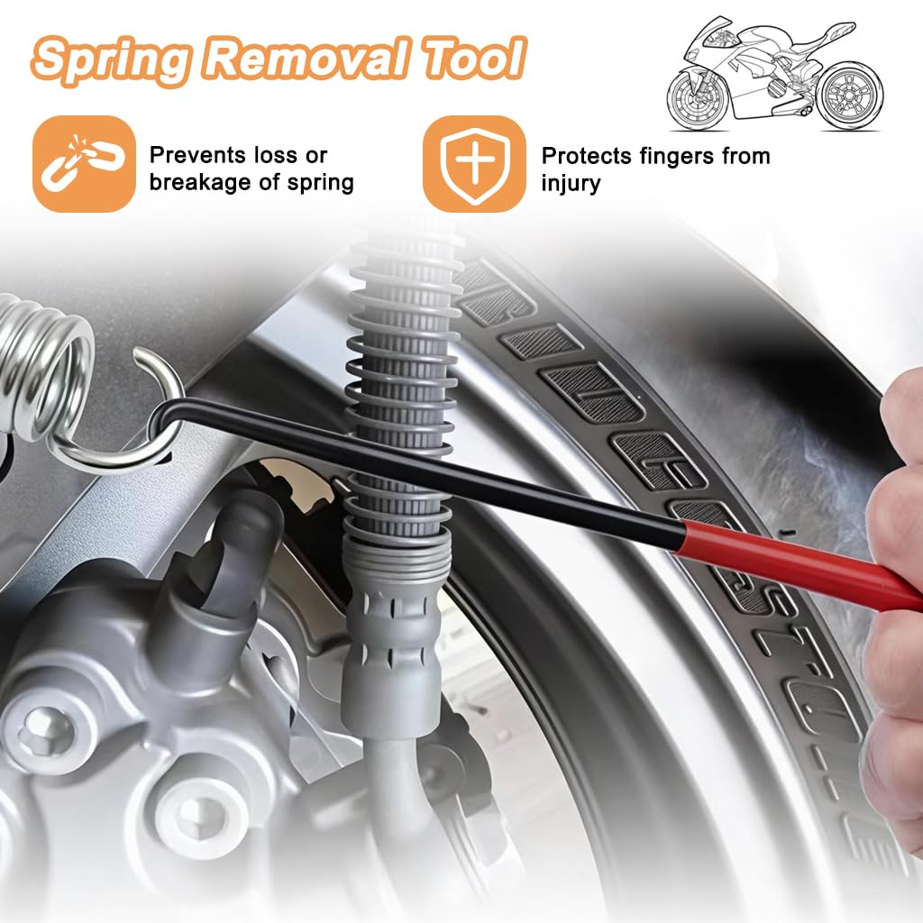 STHIRA Motorcycle Brake Hook Tool for Brake Spring Removal with 5.9 in T Handle | Hardened Steel